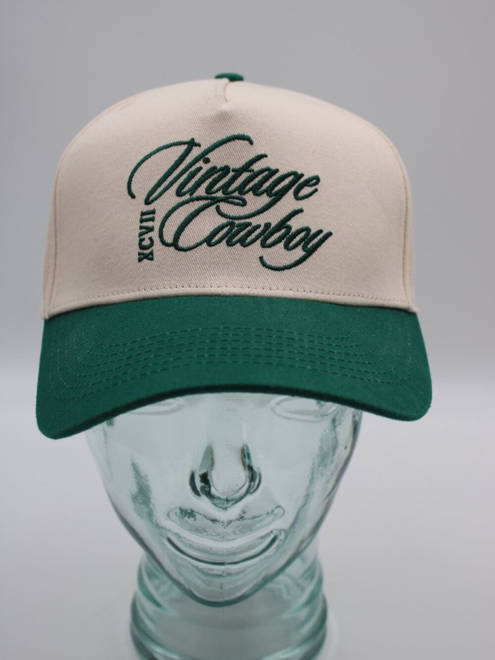 Citrusy Boutique Vintage Cowboy Countryside Collection Snapback Hat Green Cream